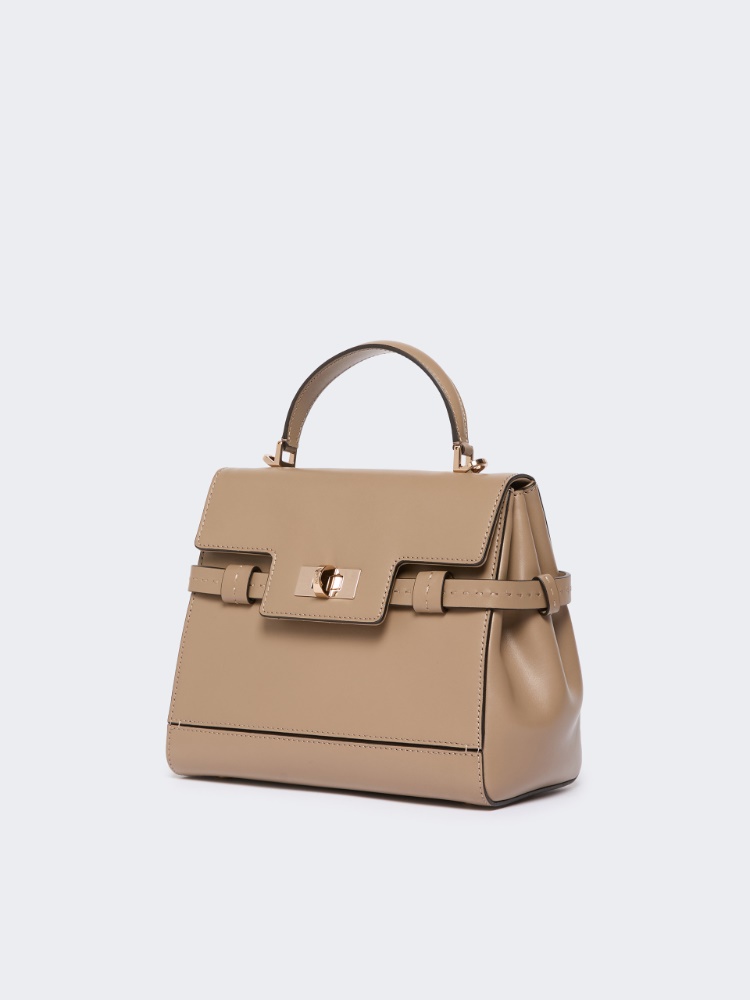 Smooth leather handbag - MUD - 2