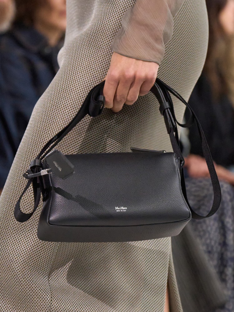 Borsa a mano micro in pelle + NERO - Max Mara