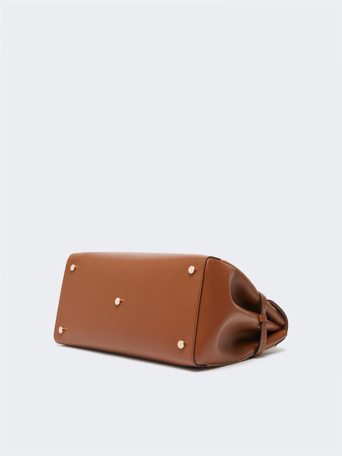 Camel and leather handbag - CAMEL - 4