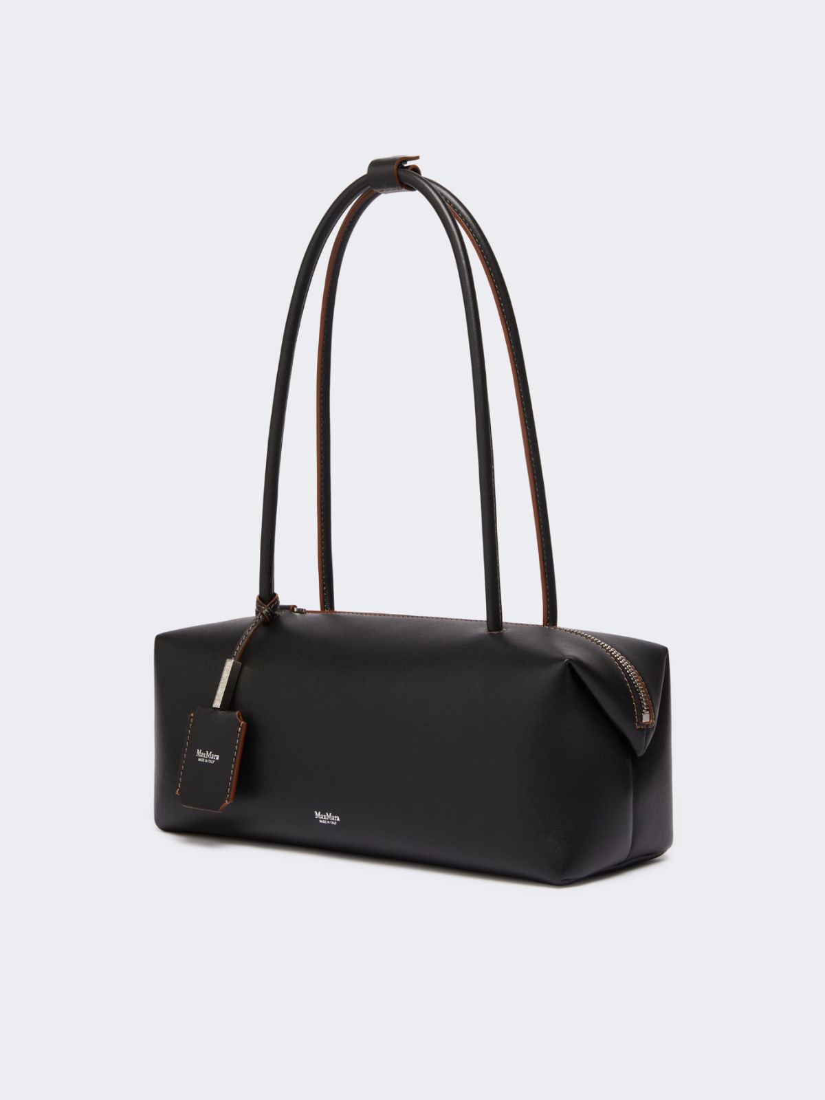 Natural leather bowler bag - BLACK - 2
