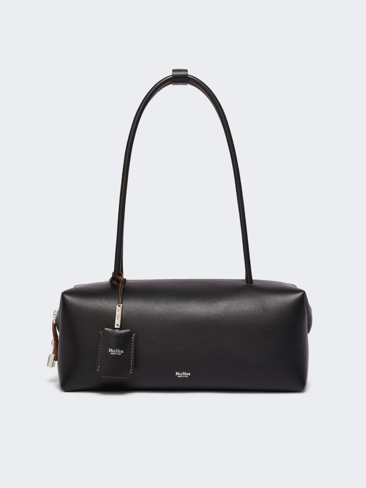 Natural leather bowler bag - BLACK