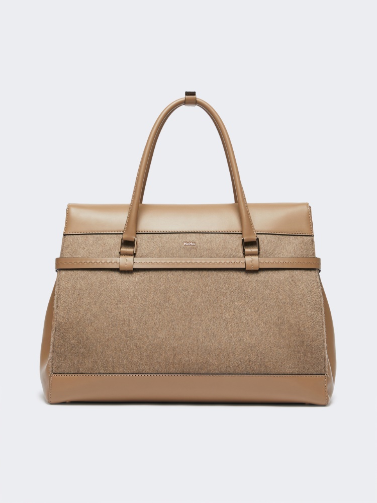Large cashmere and leather handbag - BROWN - Max Mara - 3