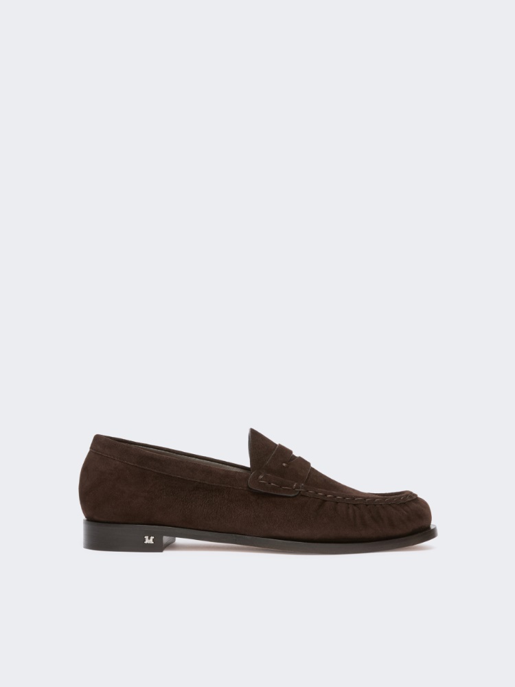 Loafer aus Wildleder - DUNKELBRAUN