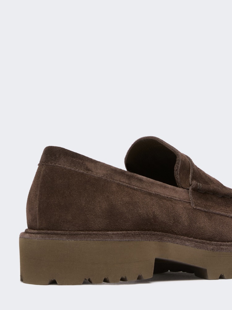 Split calf leather loafers - DARK BROWN - Max Mara - 5