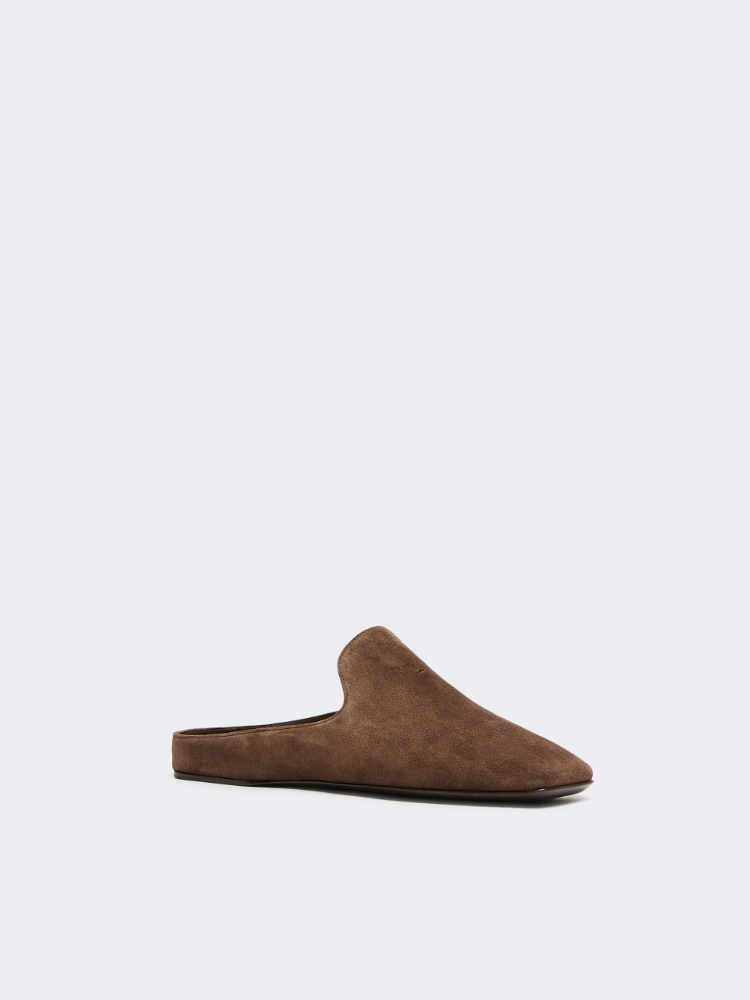 Split-leather mules - DARK BROWN - 2