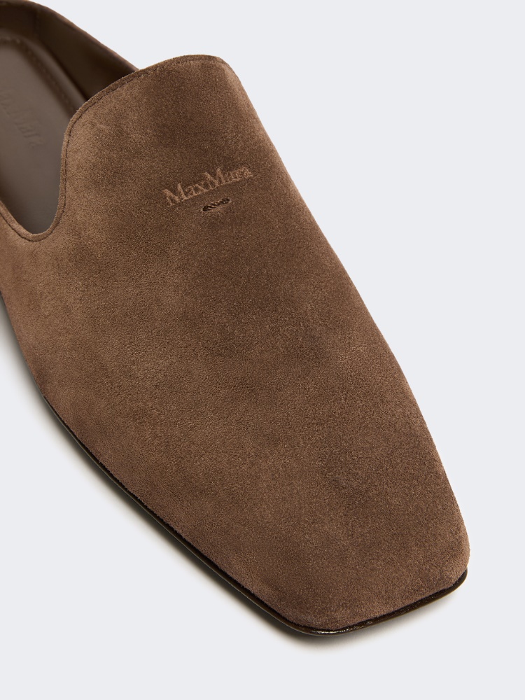 Split-leather mules - DARK BROWN - 3