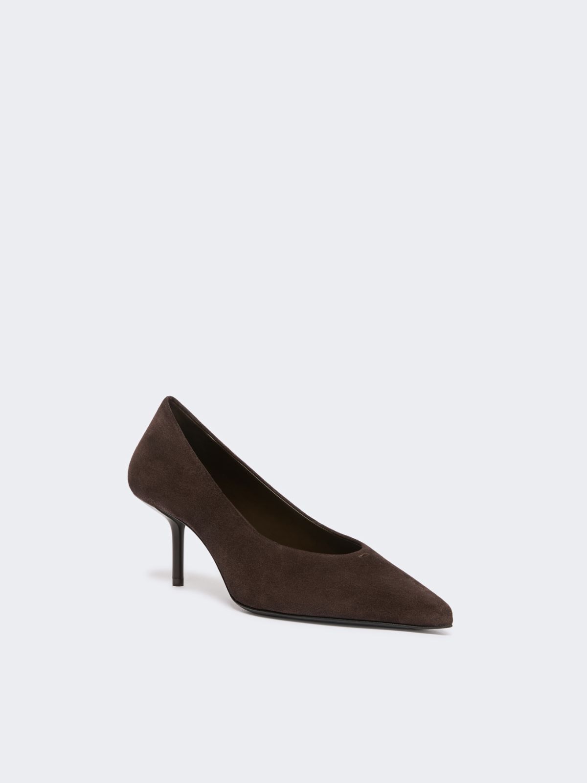 Pumps aus Kalbs-Spaltleder - DUNKELBRAUN - Max Mara - 2