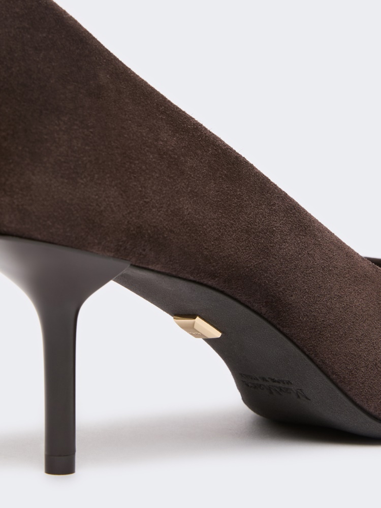Pumps aus Kalbs-Spaltleder - DUNKELBRAUN - Max Mara - 4
