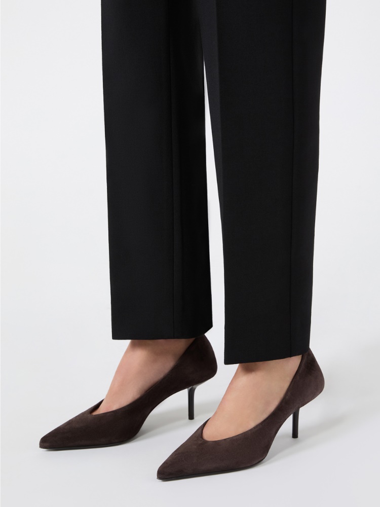 Pumps aus Kalbs-Spaltleder - DUNKELBRAUN - Max Mara - 6