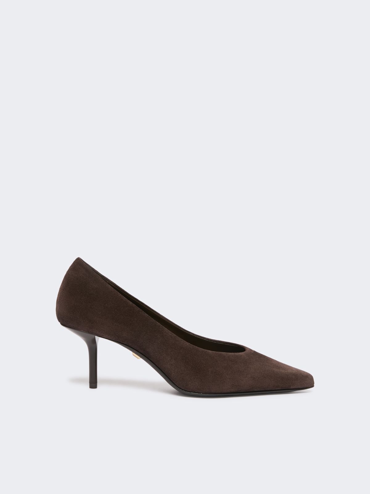 Pumps aus Kalbs-Spaltleder - DUNKELBRAUN - Max Mara