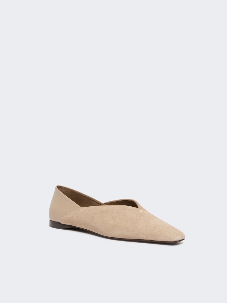 Ballerinas aus Spaltleder und Nappaleder - BEIGE - Max Mara - 2