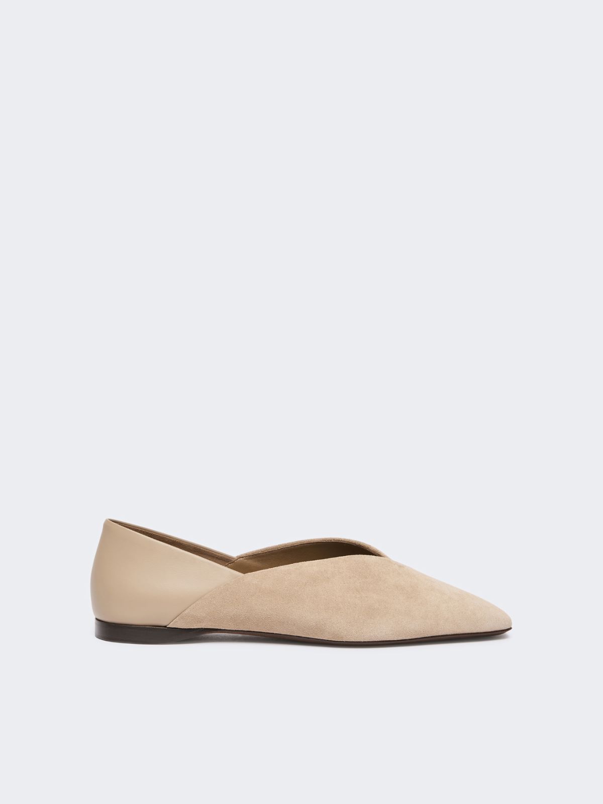 Ballerinas aus Spaltleder und Nappaleder - BEIGE - Max Mara