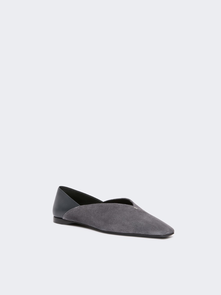 Ballerinas aus Spaltleder und Nappaleder - MITTELGRAU - Max Mara - 2