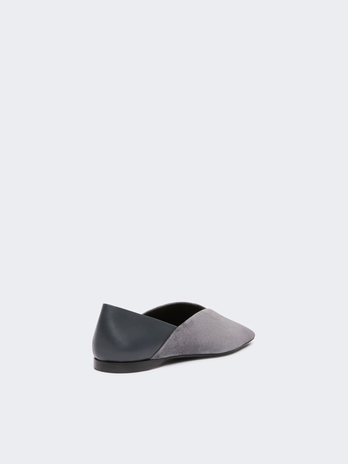 Split leather and nappa leather ballet flats - MEDIUM GREY - Max Mara - 3