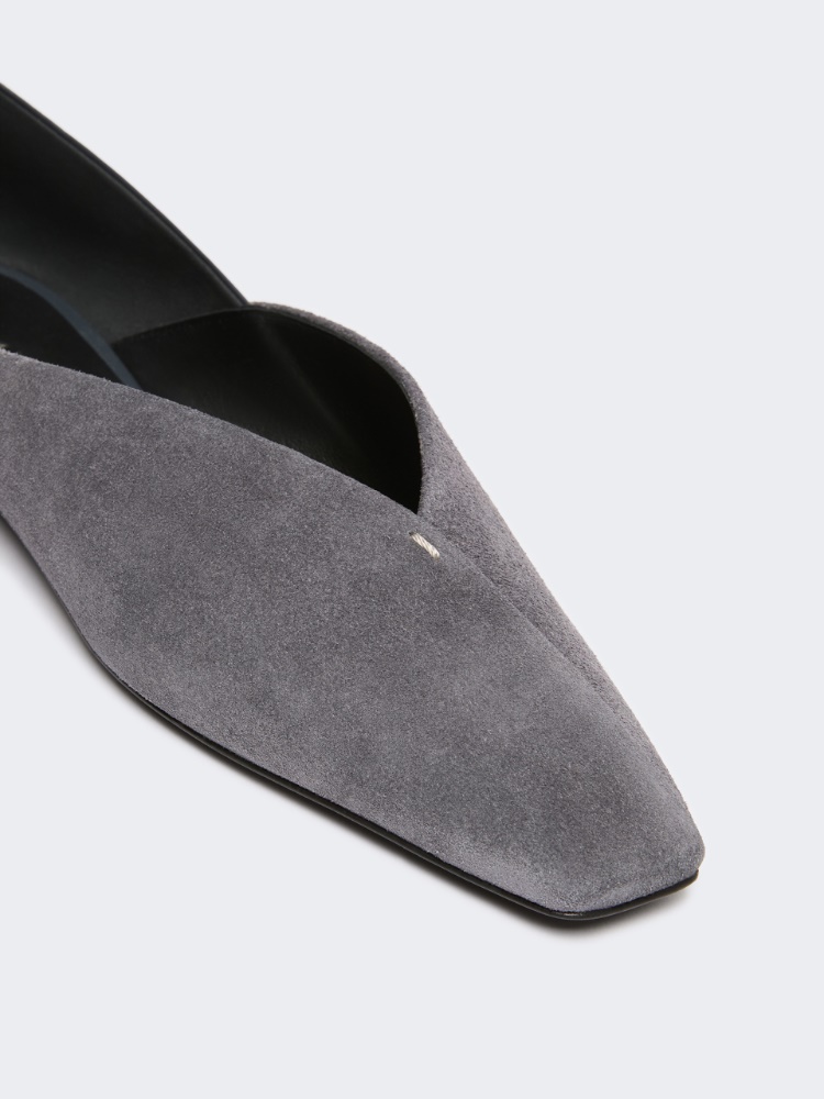 Ballerinas aus Spaltleder und Nappaleder - MITTELGRAU - Max Mara - 3