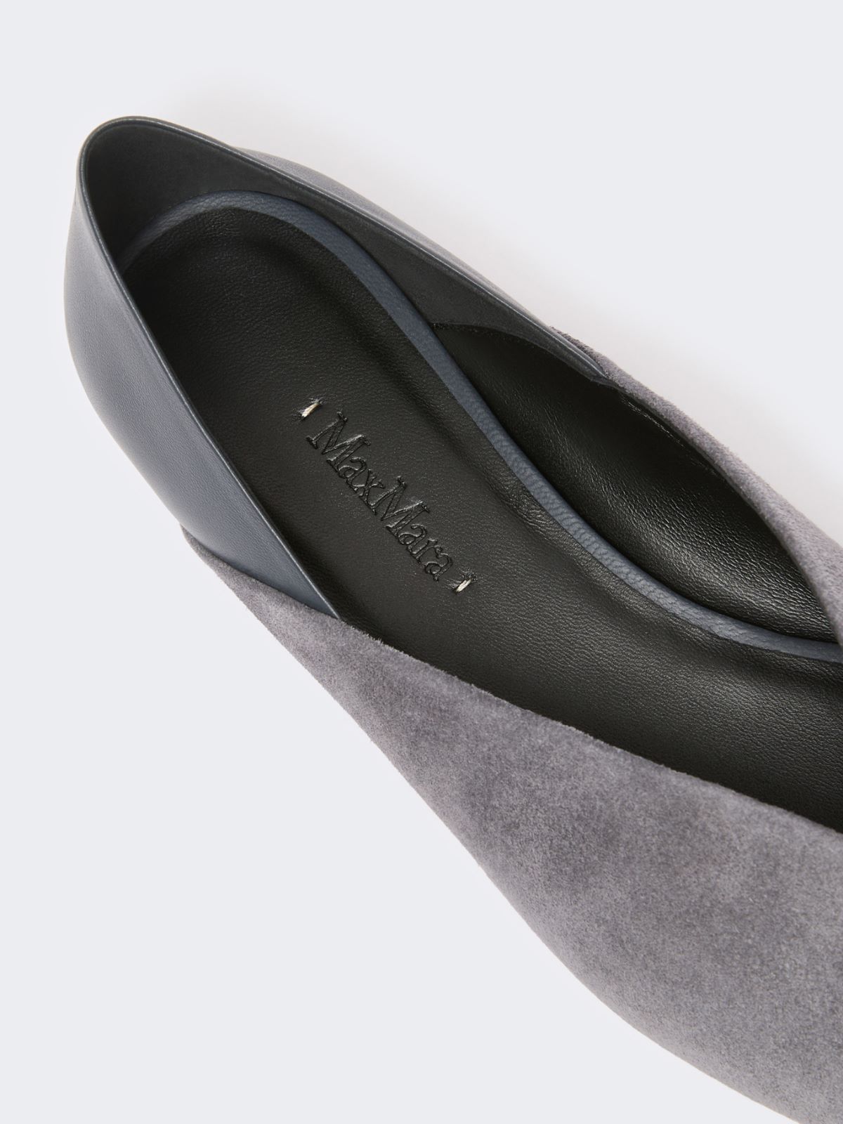 Ballerinas aus Spaltleder und Nappaleder - MITTELGRAU - Max Mara - 4