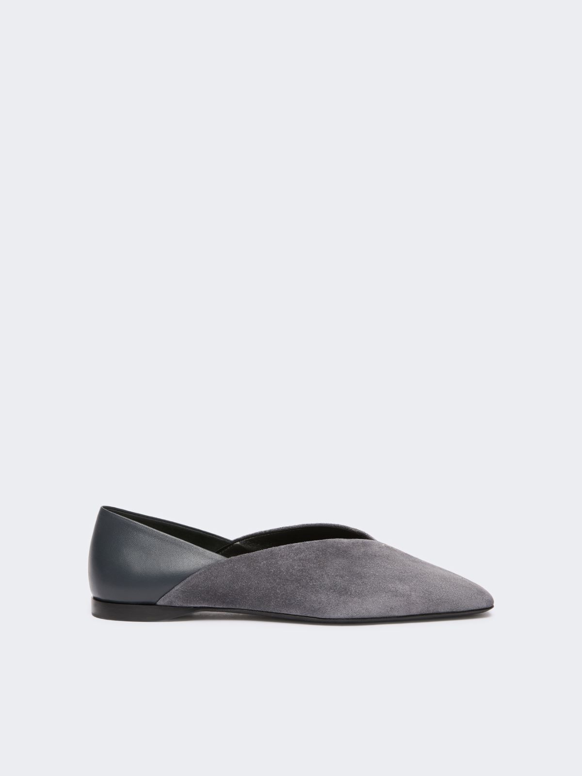 Ballerinas aus Spaltleder und Nappaleder - MITTELGRAU - Max Mara