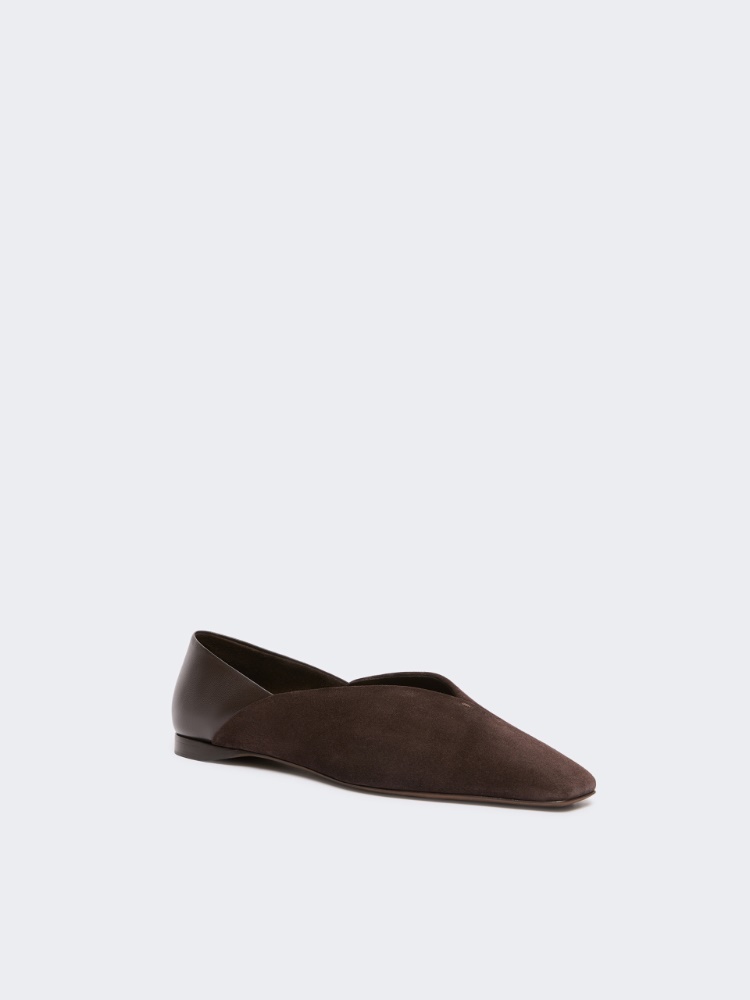Bailarinas de serraje y napa - MARRON OSCURO - Max Mara - 2