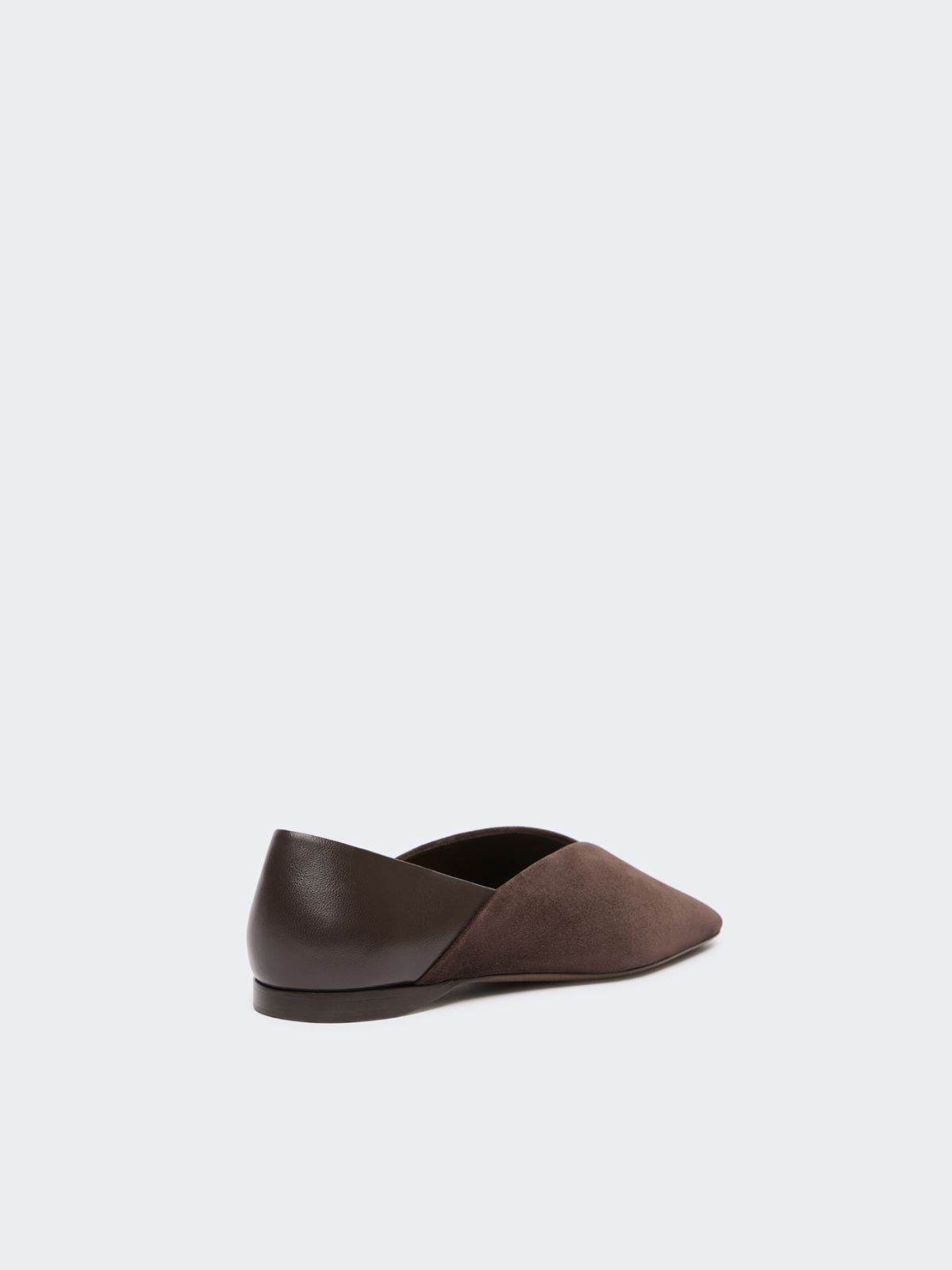 Split leather and nappa leather ballet flats - DARK BROWN - Max Mara - 3