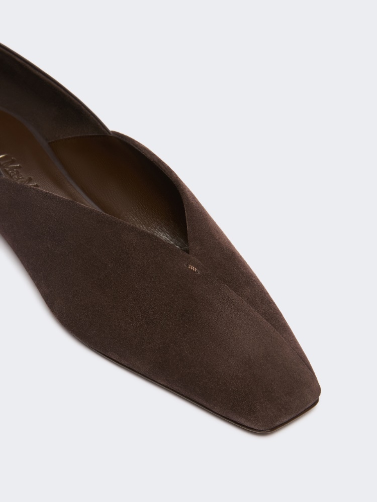 Bailarinas de serraje y napa - MARRON OSCURO - Max Mara - 3