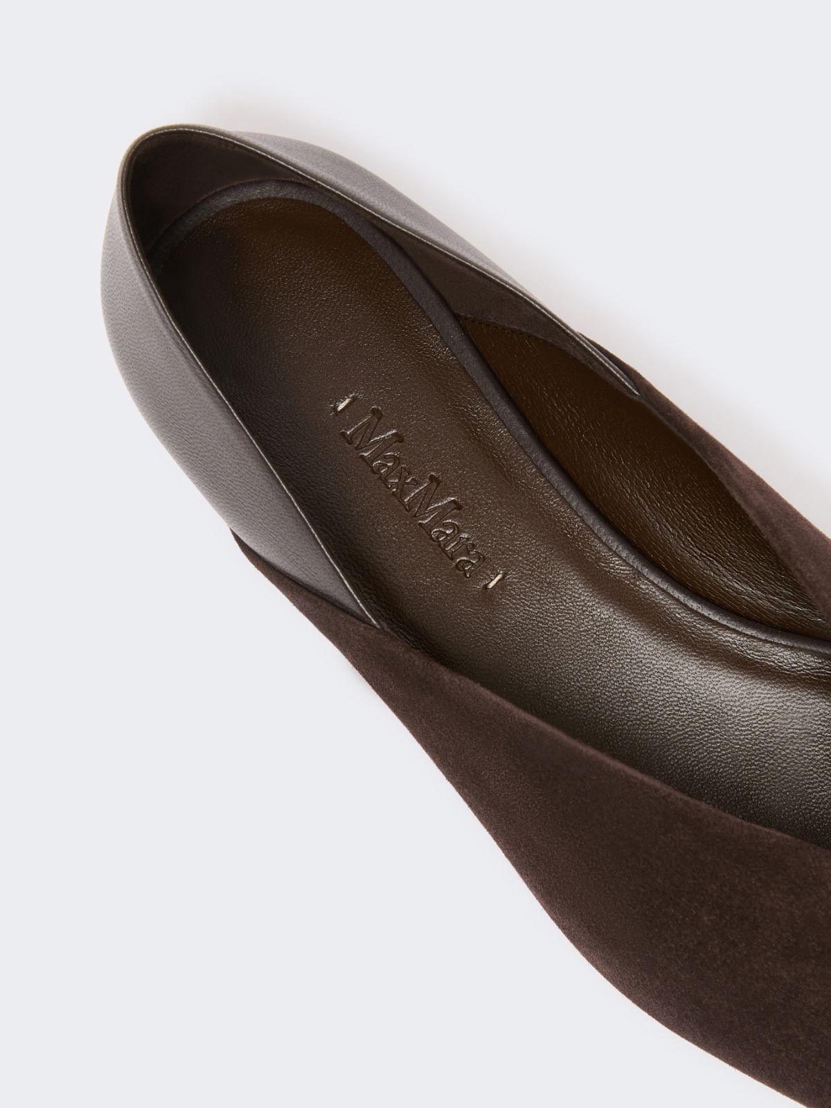 Bailarinas de serraje y napa - MARRON OSCURO - Max Mara - 4