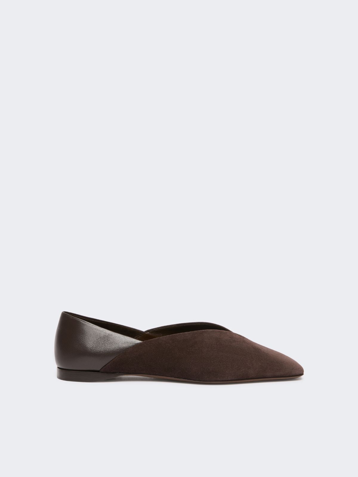 Bailarinas de serraje y napa - MARRON OSCURO - Max Mara