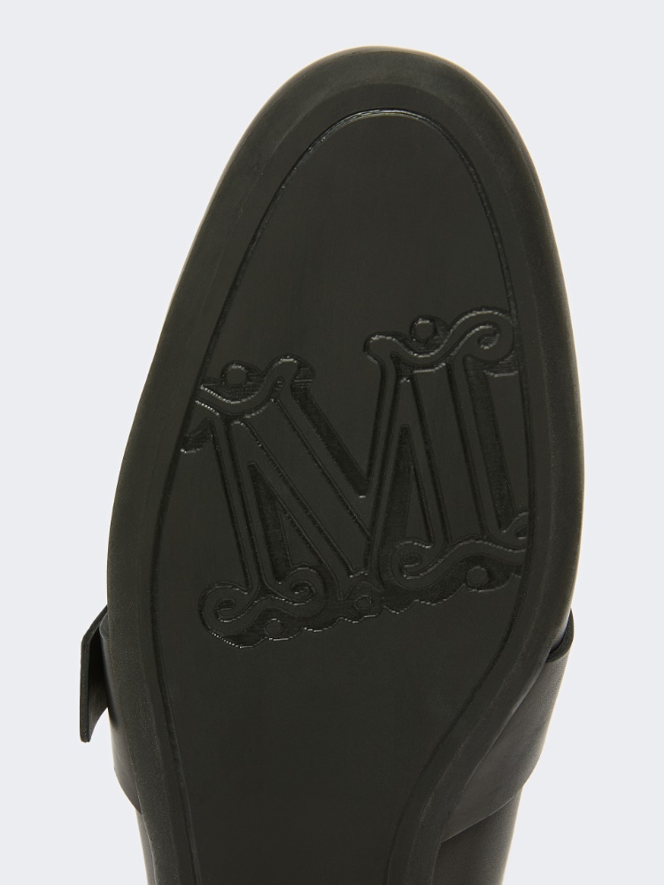 Loafer aus Leder mit Fransen - SCHWARZ - 4