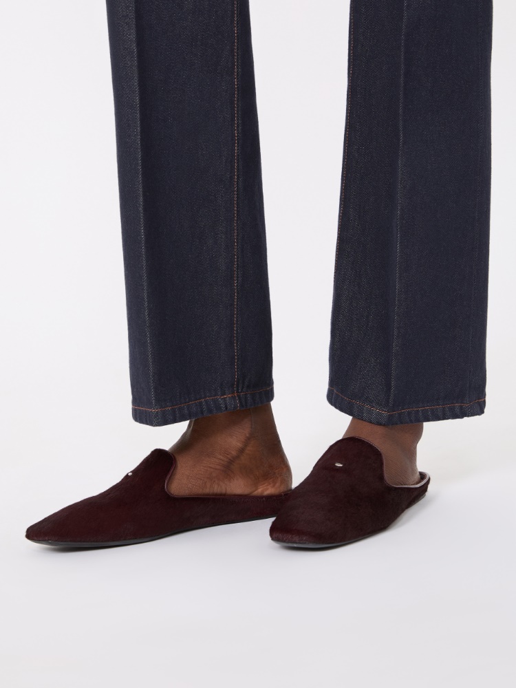 Haircalf and nappa leather mules - BORDEAUX