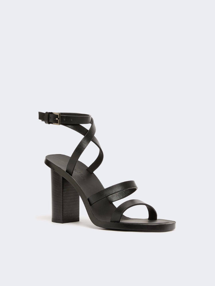 Sandalen aus Leder - SCHWARZ - 2