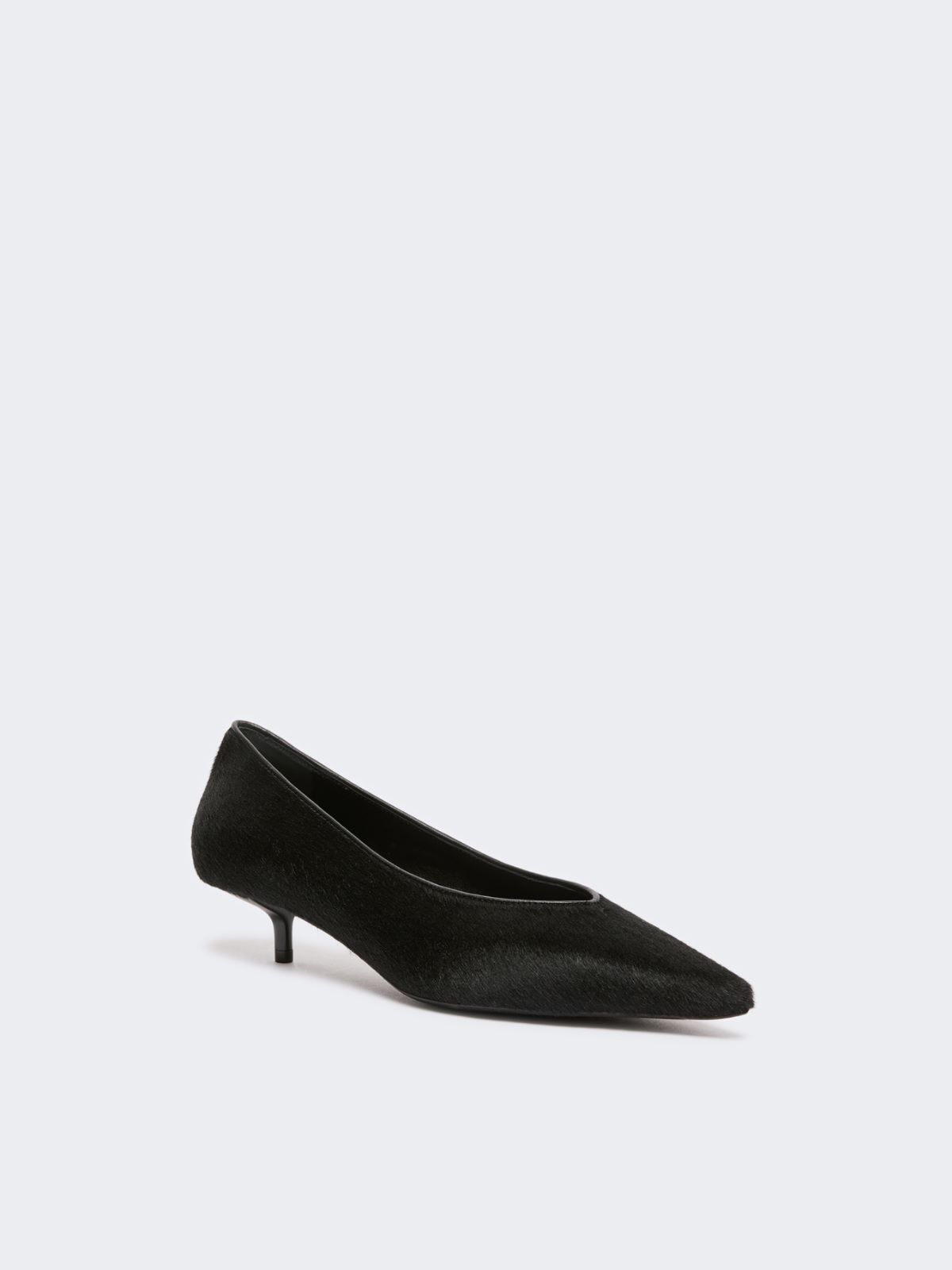 Haircalf and nappa leather low court shoes - BLACK - Max Mara - 2