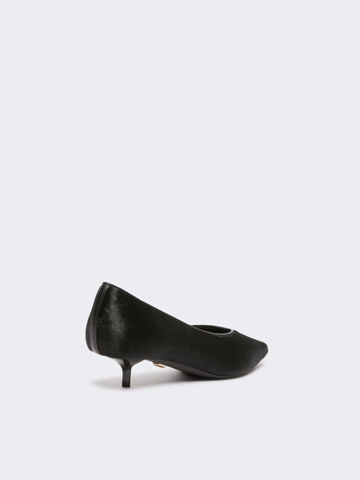 Haircalf and nappa leather low court shoes - BLACK - Max Mara - 3