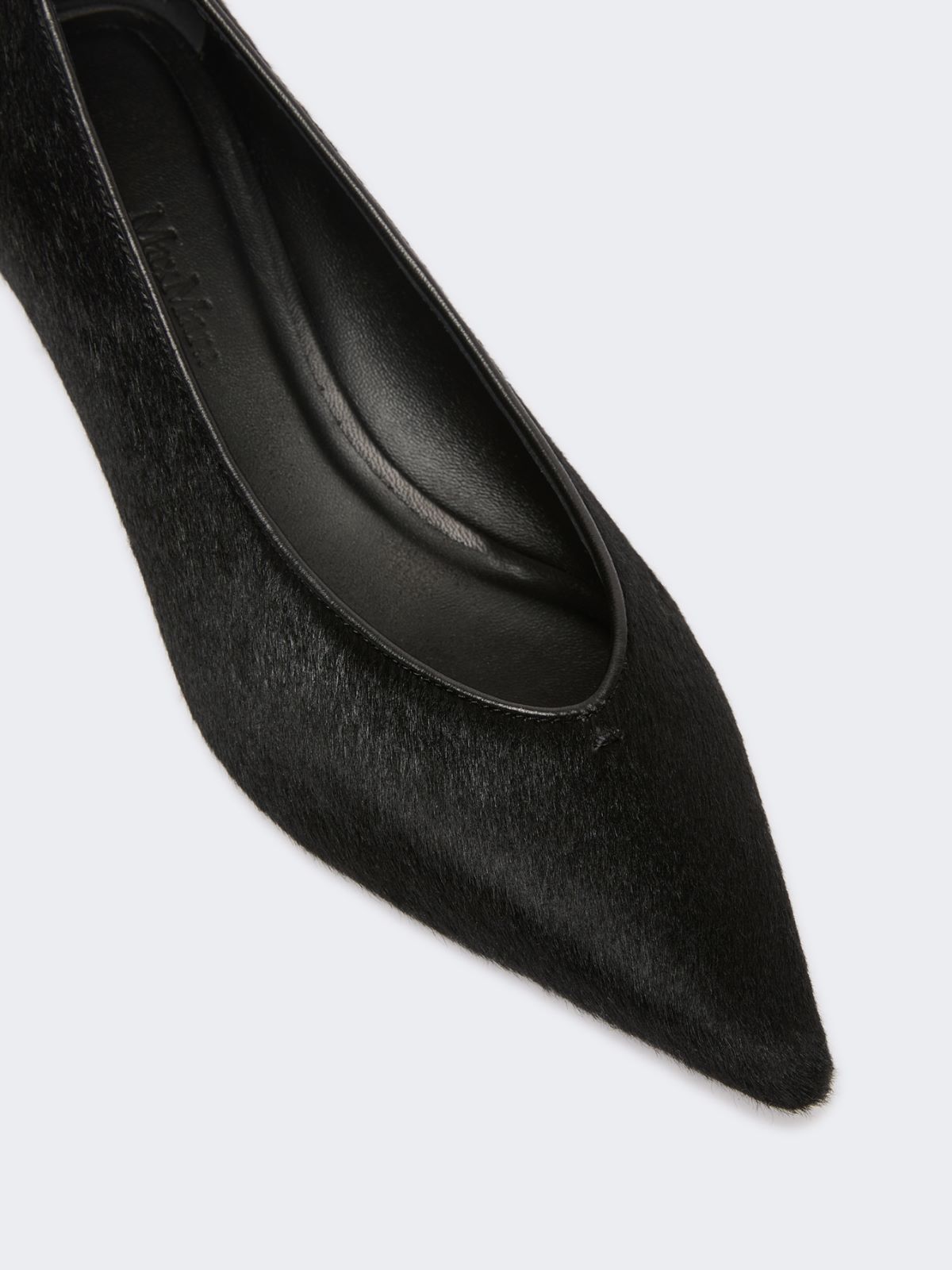 Haircalf and nappa leather low court shoes - BLACK - Max Mara - 4