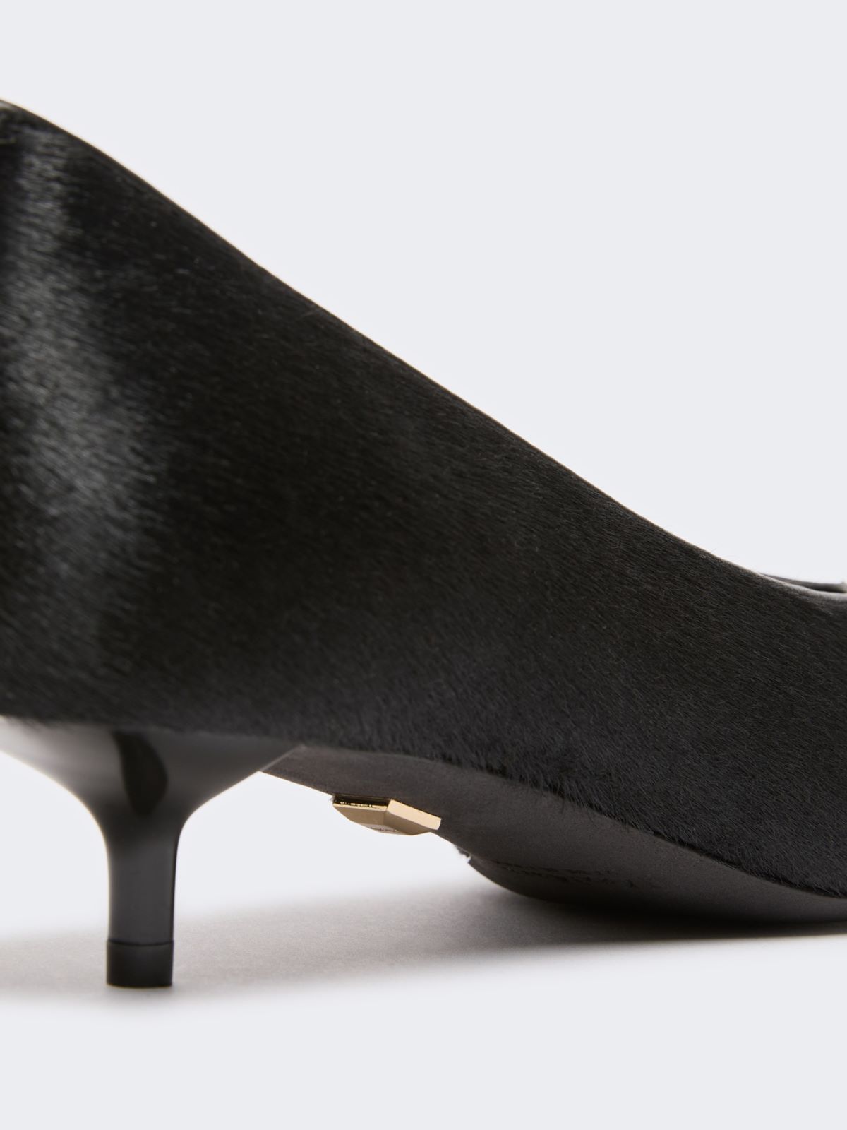 Haircalf and nappa leather low court shoes - BLACK - Max Mara - 5