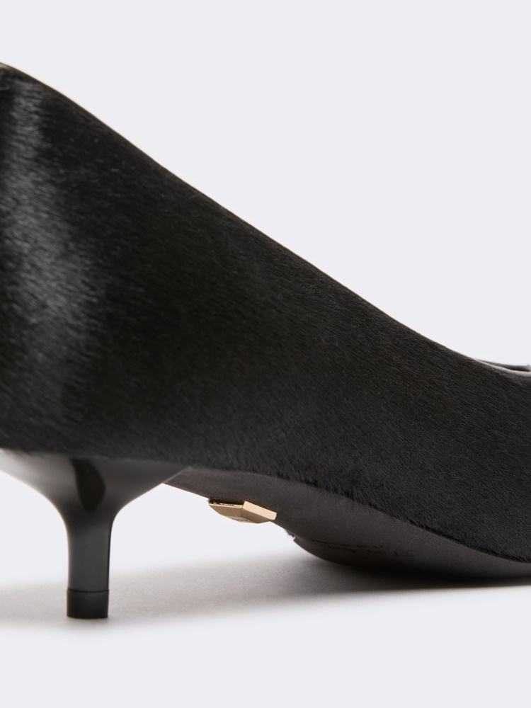 Haircalf and nappa leather low court shoes - BLACK - Max Mara - 5