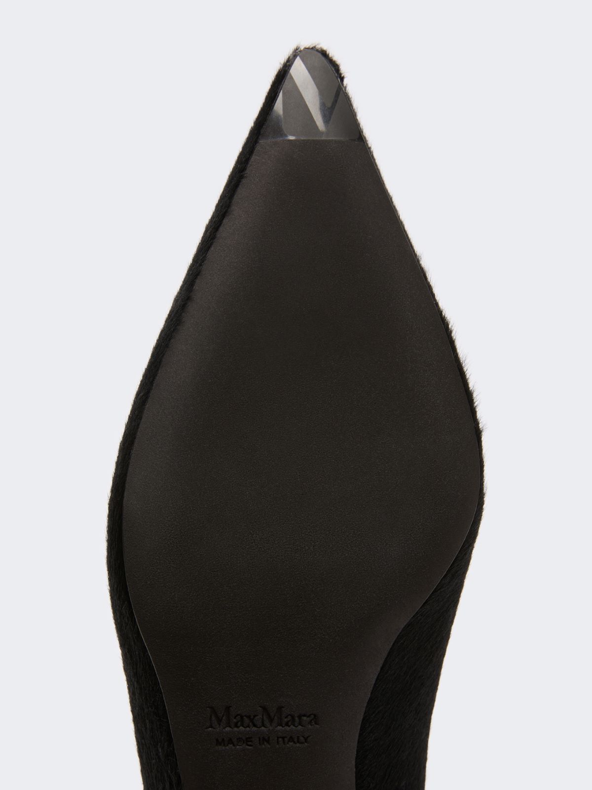 Haircalf and nappa leather low court shoes - BLACK - Max Mara - 6