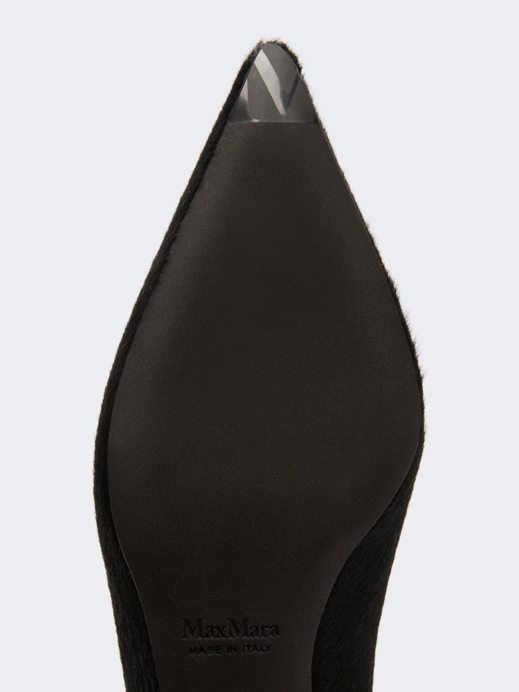 Haircalf and nappa leather low court shoes - BLACK - Max Mara - 6