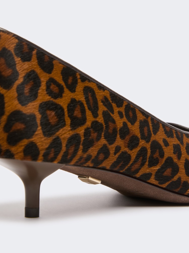 Haircalf and nappa leather low court shoes - CAMEL - Max Mara - 5