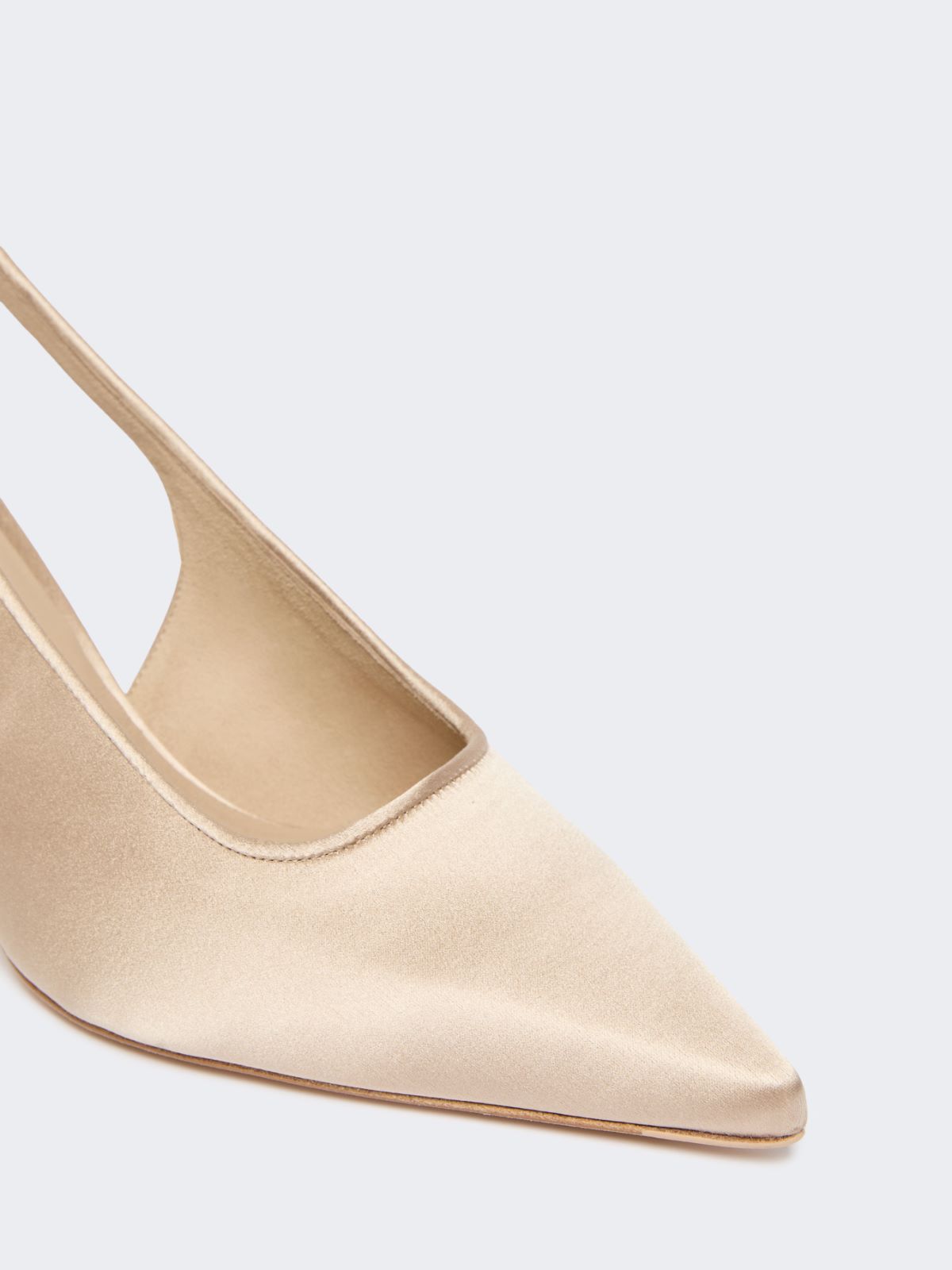 Viscose and silk satin slingbacks - POWDER - 3