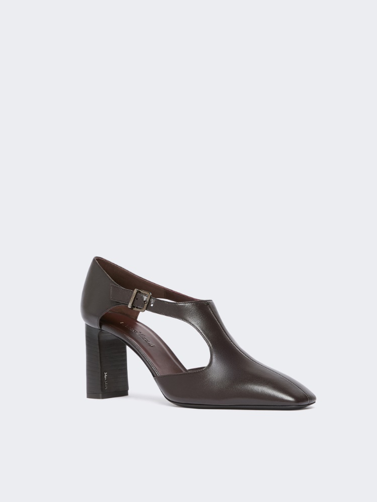 Nappa leather cut-out brogues - DARK BROWN - Max Mara - 2