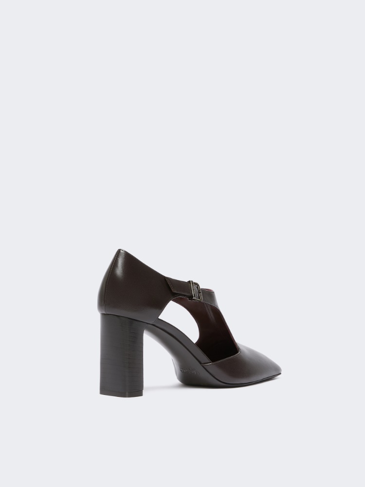Nappa leather cut-out brogues - DARK BROWN - Max Mara - 3