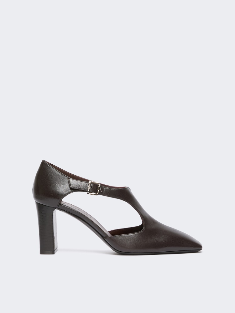 Nappa leather cut-out brogues - DARK BROWN