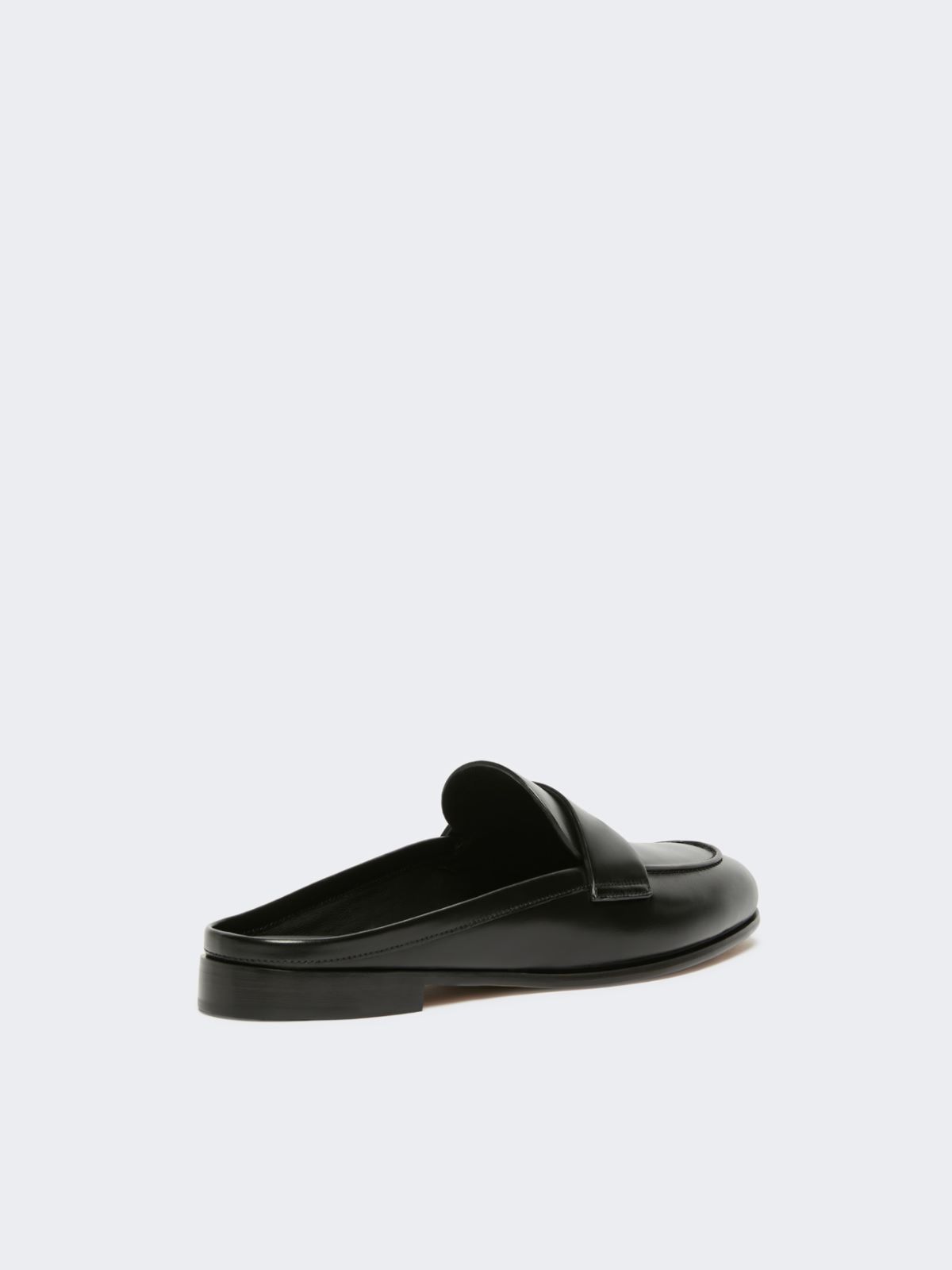 Smooth leather mule moccasins - BLACK - Max Mara - 3