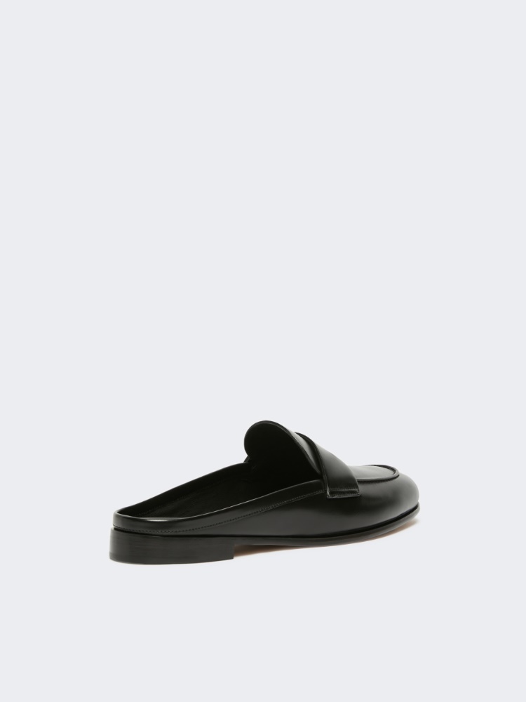 Smooth leather mule moccasins - BLACK - Max Mara - 3