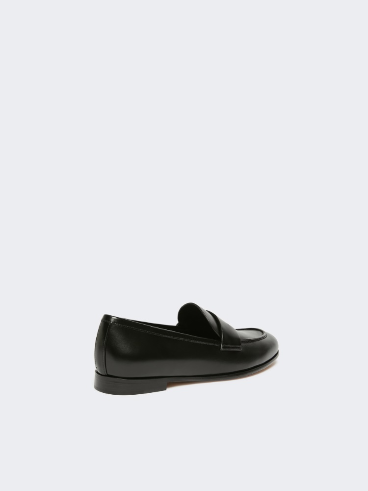 Semi-glossy leather moccasins - BLACK - Max Mara - 3