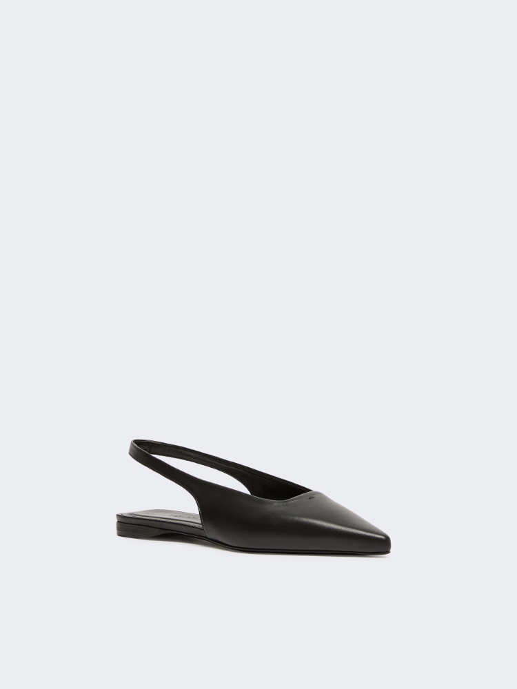 Nappa leather flat slingbacks - BLACK - 2