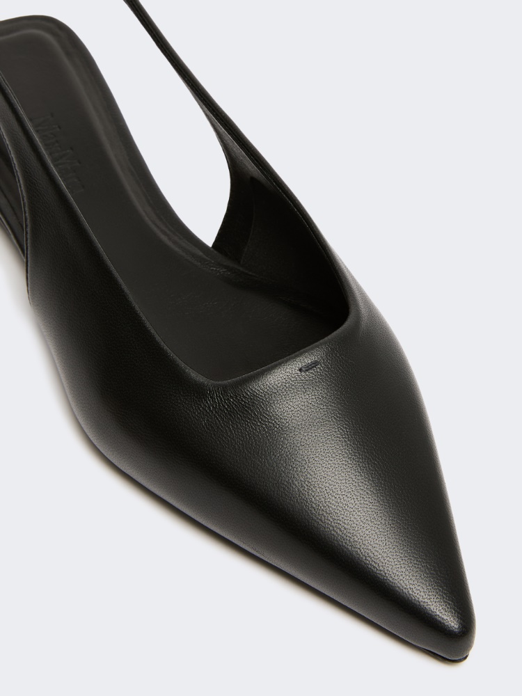 Nappa leather flat slingbacks - BLACK - 3
