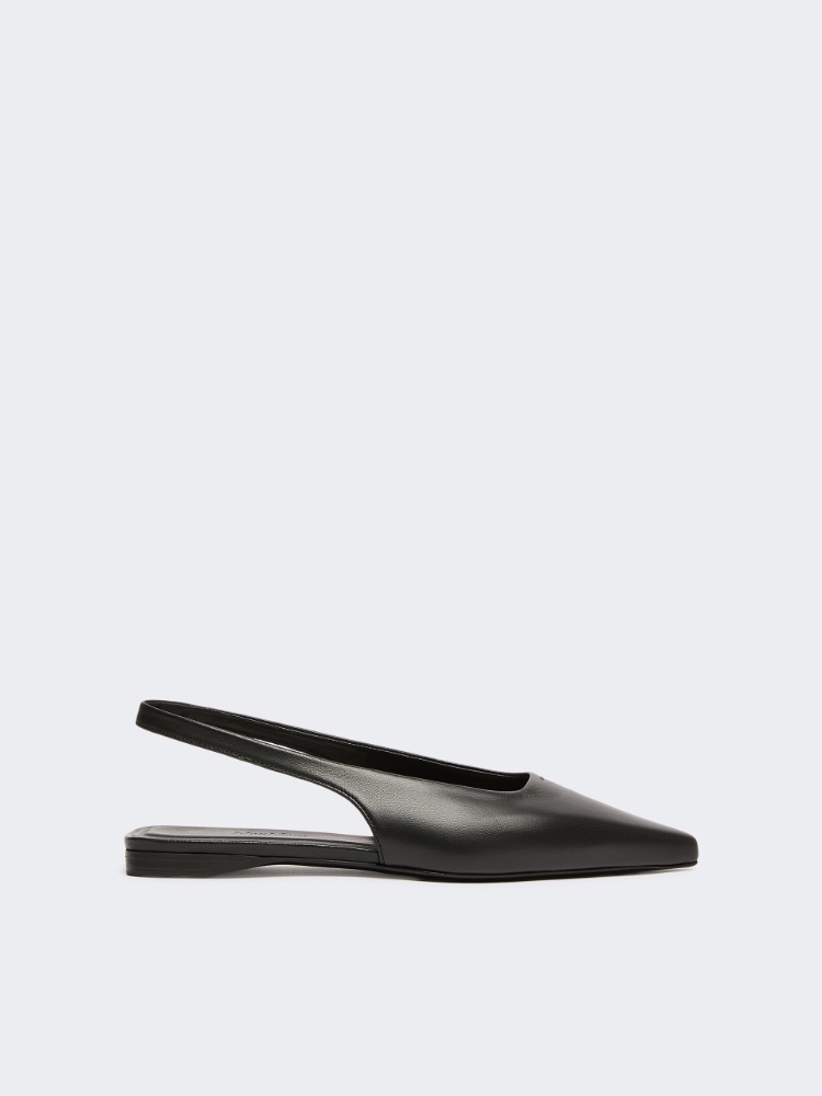 Nappa leather flat slingbacks - BLACK