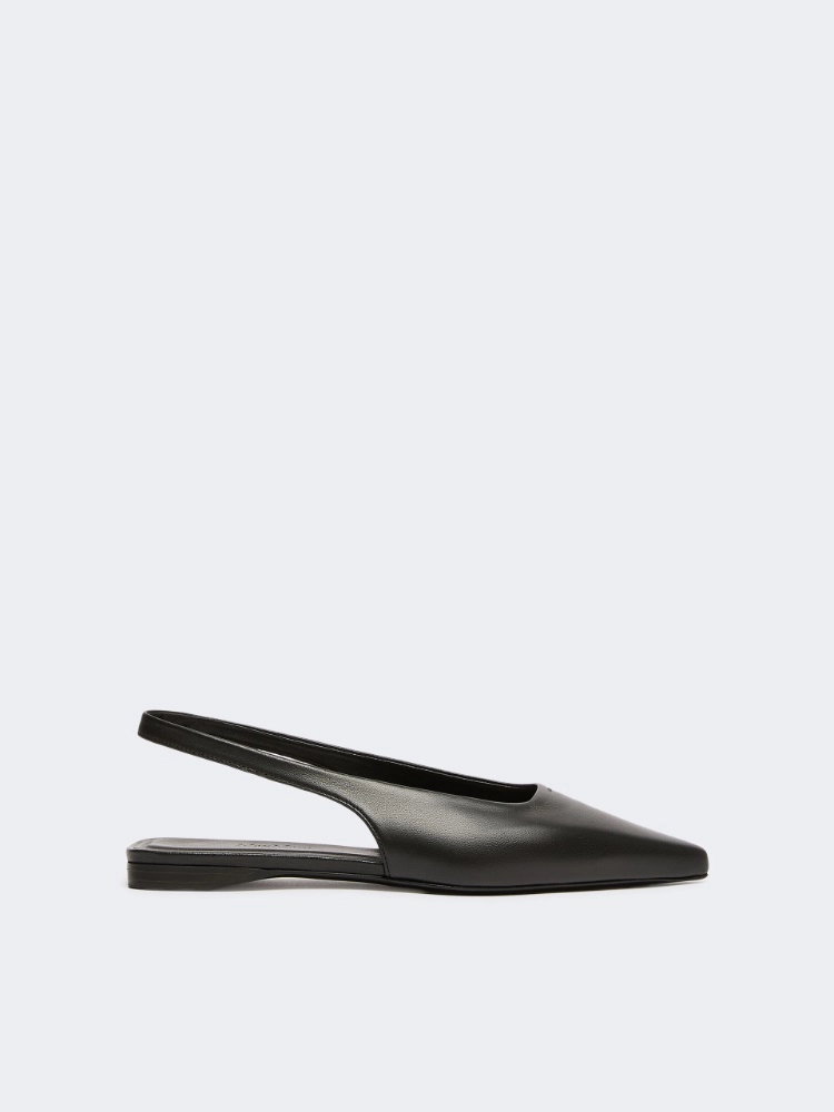 Flache Slingbacks aus Nappaleder - SCHWARZ