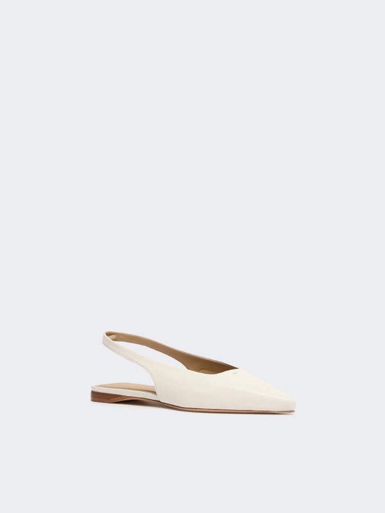 Nappa leather flat slingbacks - IVORY - 2