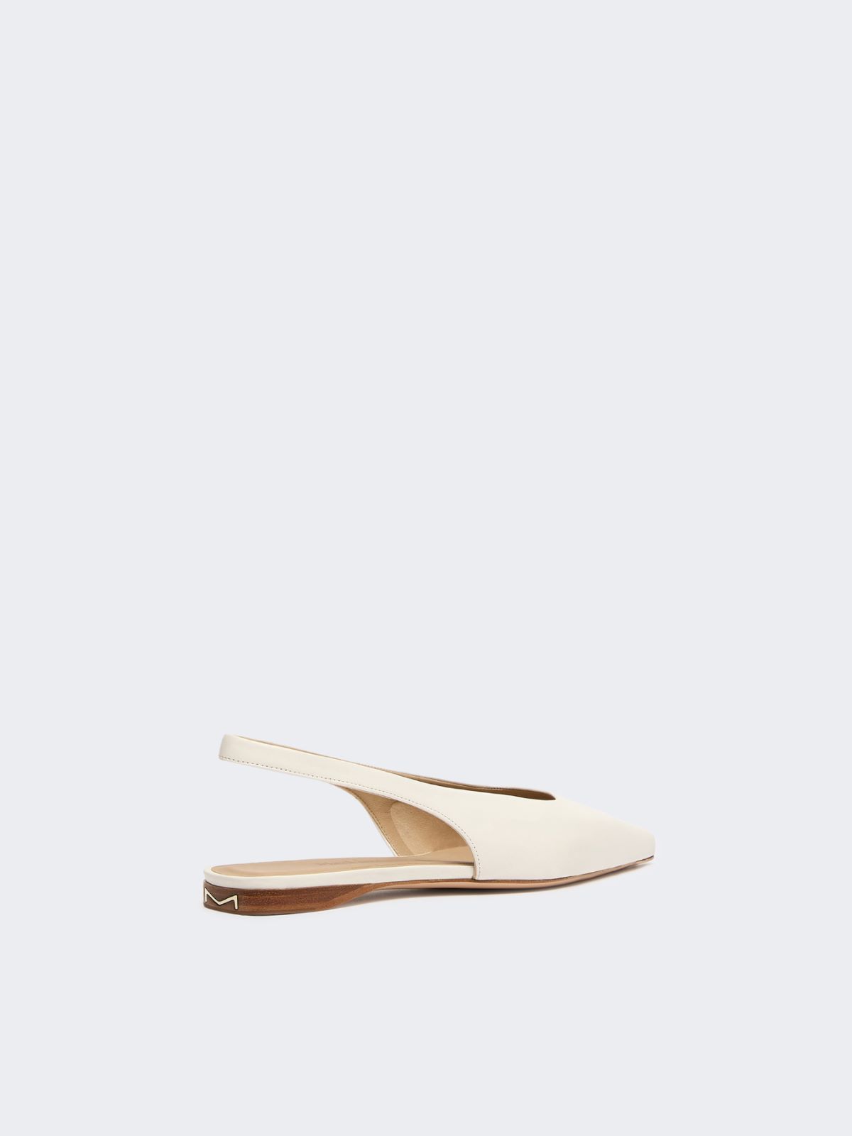 Nappa leather flat slingbacks - IVORY - Max Mara - 3